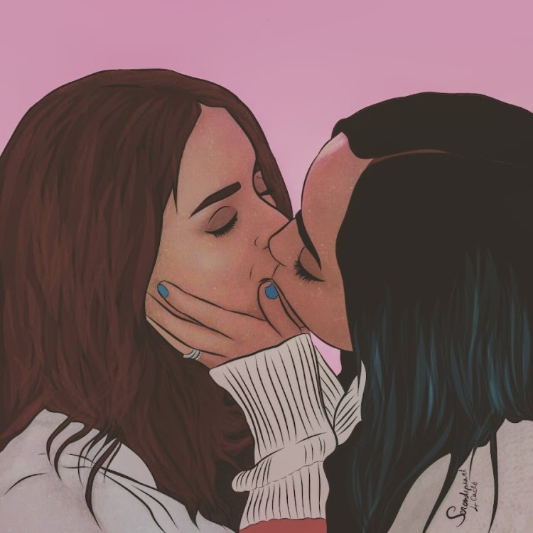 Cute lesbian wallpaper drawing