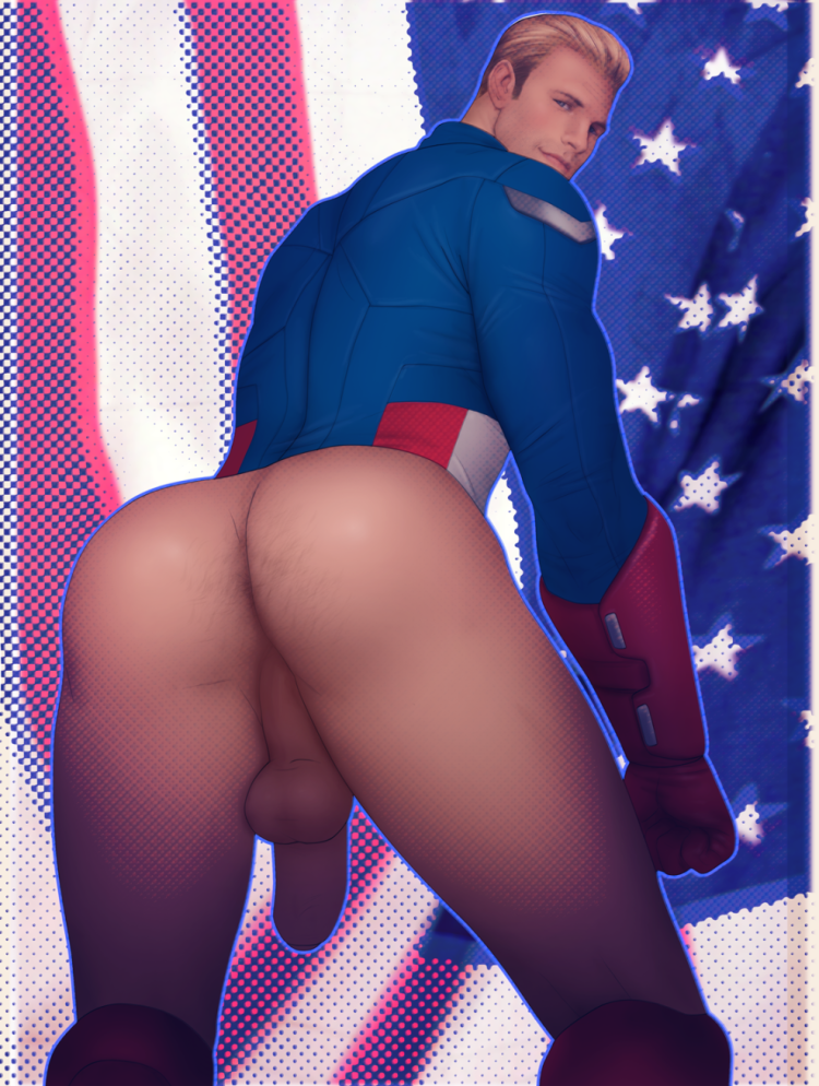 Naked captain America without panties
