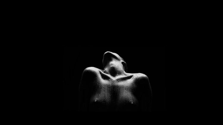 Erotic girls on a black background