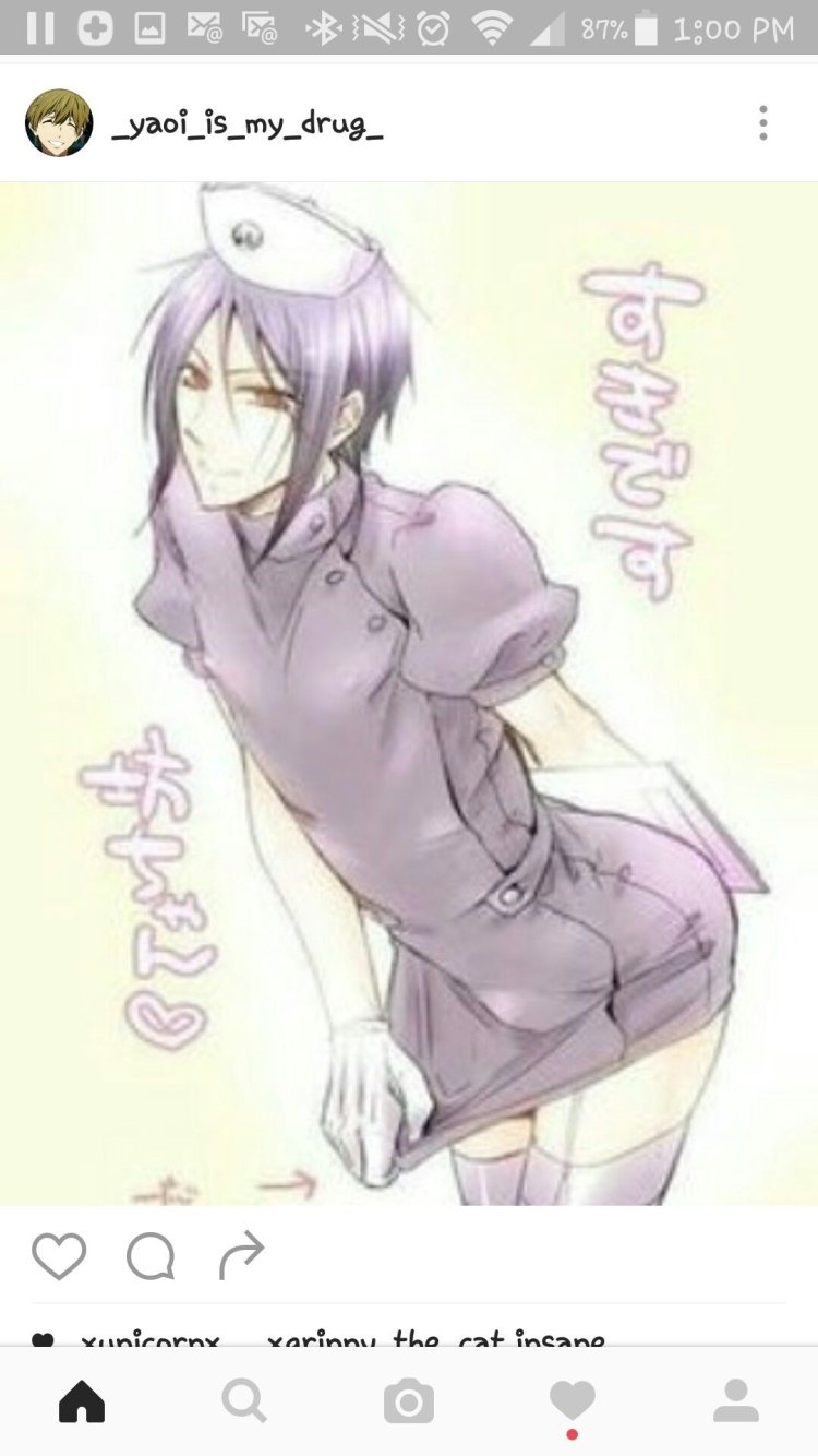 Anime guy in a suit of a nurse